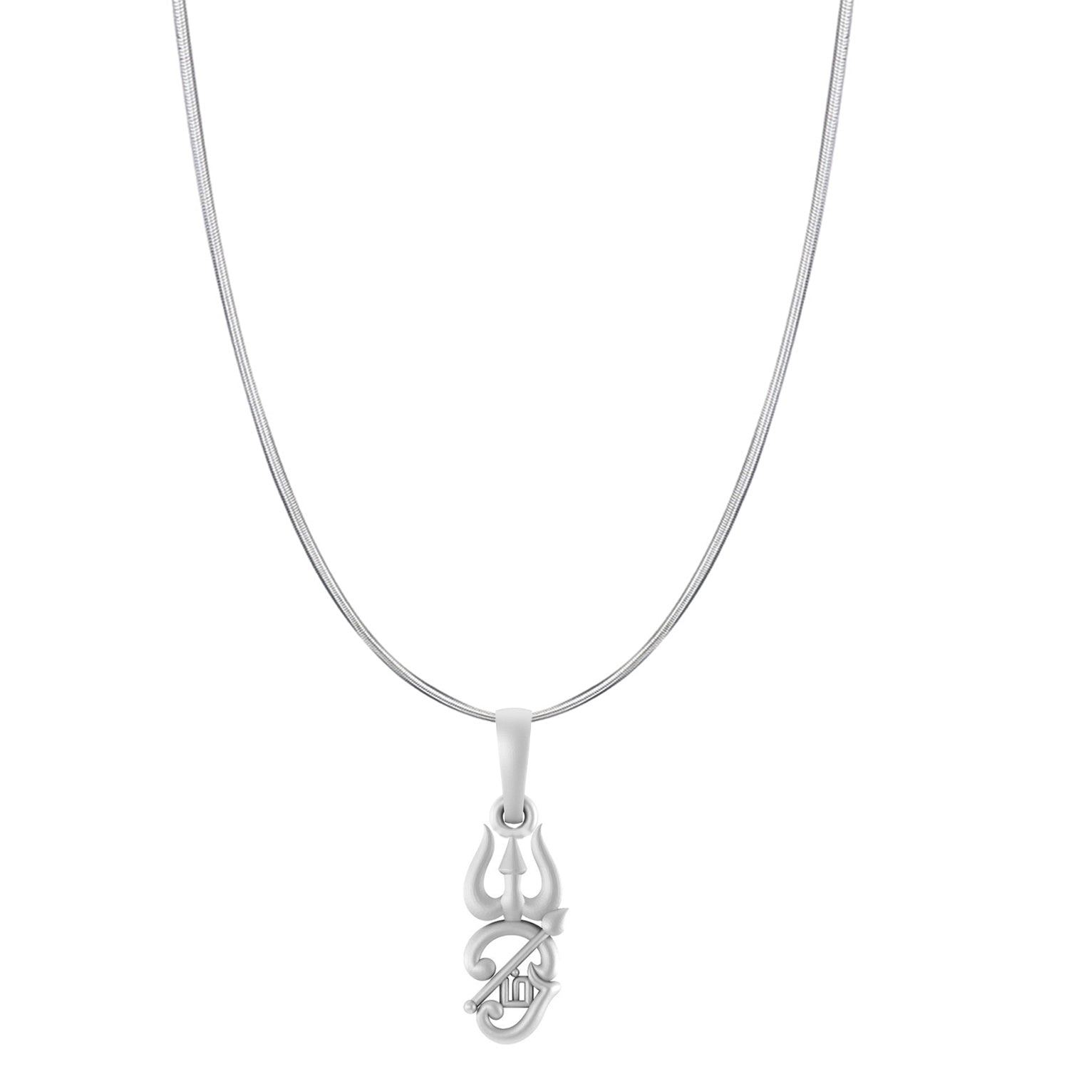 Spiritual Tamil OM Pure Silver 92.5% purity Chain pendant by Akshat Sapphire for Men & Women (Pendant with Snake Chain-22 inches)