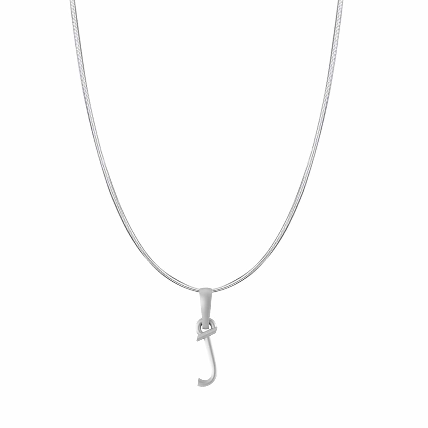 Akshat Sapphire Sterling Silver (92.5% purity) precious Name alphabet chain pendant (Pendnat with snake chain- 22 Inches) pure silver designer alphabet chain locket