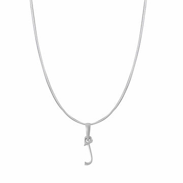 Akshat Sapphire Sterling Silver (92.5% purity) precious Name alphabet chain pendant (Pendnat with snake chain- 22 Inches) pure silver designer alphabet chain locket