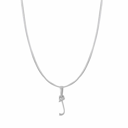 Akshat Sapphire Sterling Silver (92.5% purity) precious Name alphabet chain pendant (Pendnat with snake chain- 22 Inches) pure silver designer alphabet chain locket