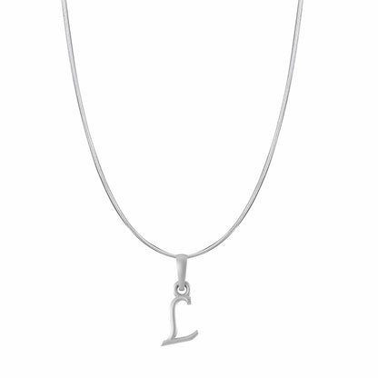 Akshat Sapphire Sterling Silver (92.5% purity) precious Name alphabet chain pendant (Pendnat with snake chain- 22 Inches) pure silver designer alphabet chain locket
