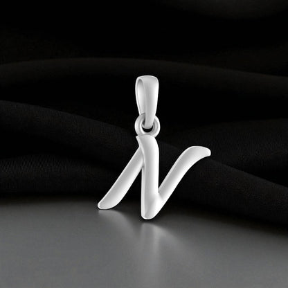 92.5% Pure Sterling Silver Precious Name Alphabet Pendant For Kids And Girls