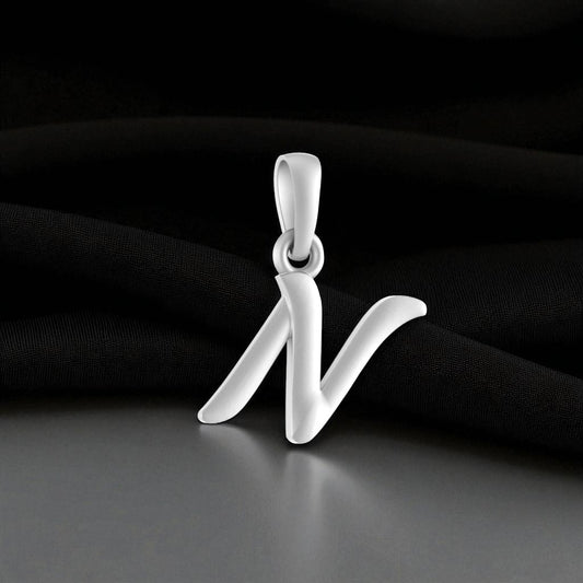 92.5% Pure Sterling Silver Precious Name Alphabet Pendant For Kids And Girls