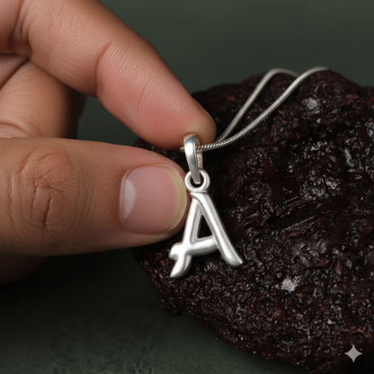 Alphabet A Pendant for Men & Women by Akshat Sapphire 92.5 Silver NP_A_8001