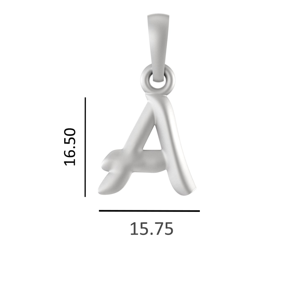 Alphabet A Pendant for Men & Women by Akshat Sapphire 92.5 Silver NP_A_8001