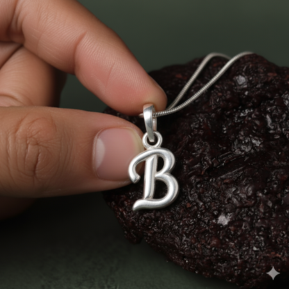 Alphabet B Pendant for Men & Women by Akshat Sapphire 92.5 Silver NP_B_8002