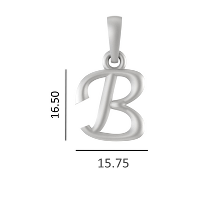 Alphabet B Pendant for Men & Women by Akshat Sapphire 92.5 Silver NP_B_8002