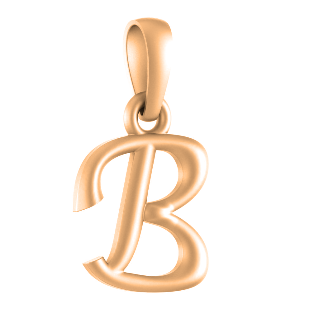 Alphabet B Pendant for Men & Women by Akshat Sapphire 22CT Gold Plated Silver 92.5 Purity NP_B_8002_Gold