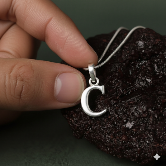 Sterling Silver (92.5% purity) precious Name pendant pure silver designer alphabet locket