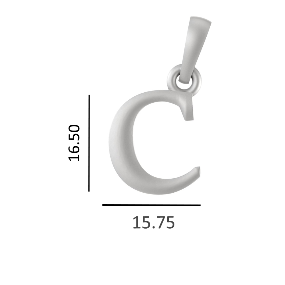 Alphabet C Pendant for Men & Women by Akshat Sapphire 92.5 Silver NP_C_8003