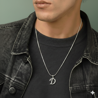 Alphabet D Pendant for Men & Women by Akshat Sapphire 92.5 Silver NP_D_8004