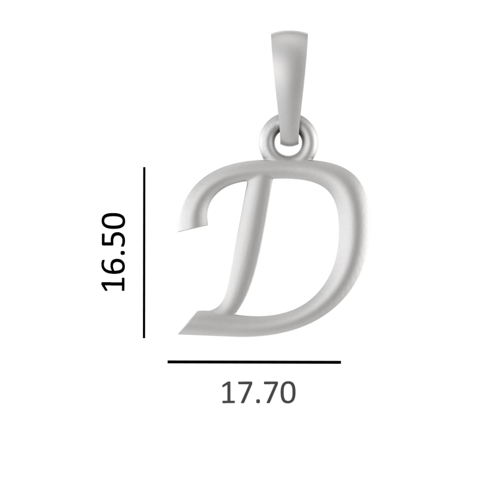 Alphabet D Pendant for Men & Women by Akshat Sapphire 92.5 Silver NP_D_8004