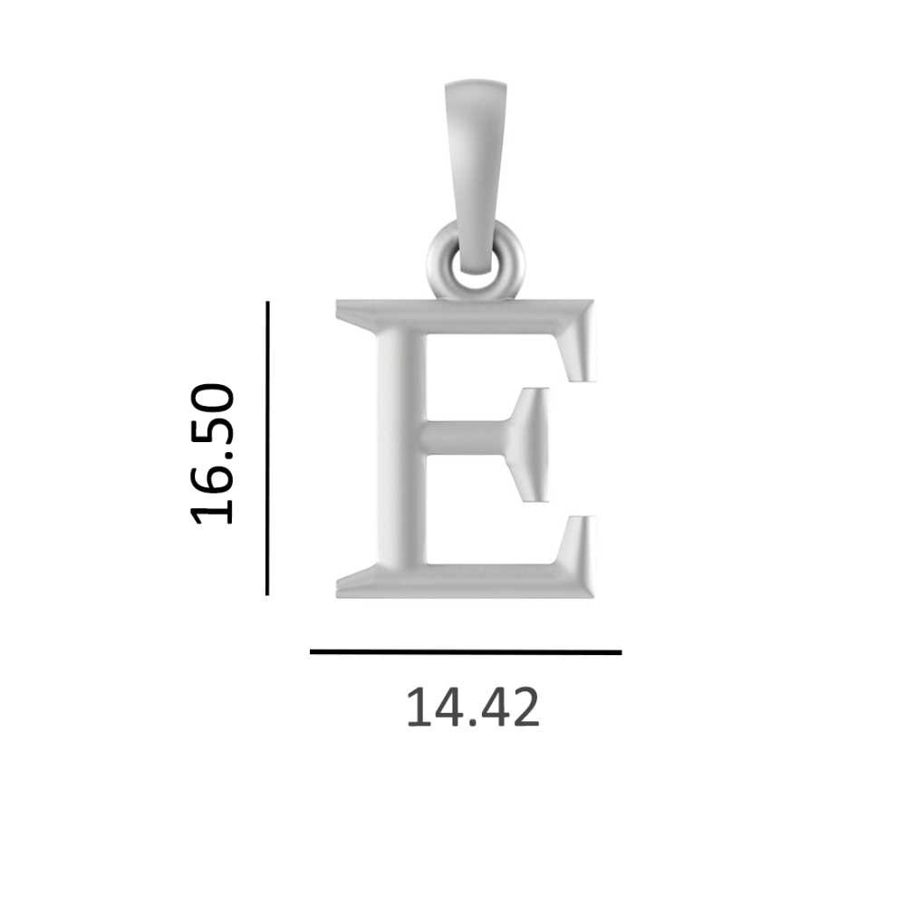Alphabet E Pendant for Men & Women by Akshat Sapphire 92.5 Silver NP_E_8005