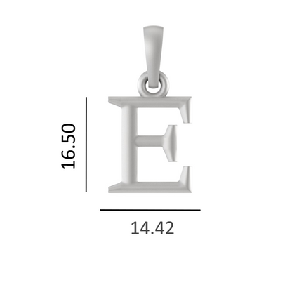Alphabet E Pendant for Men & Women by Akshat Sapphire 92.5 Silver NP_E_8005