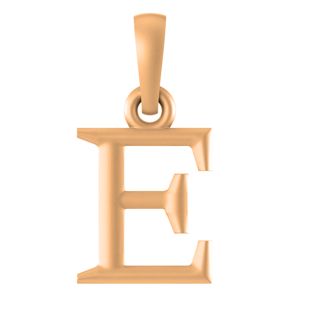 Alphabet E Pendant for Men & Women by Akshat Sapphire 22CT Gold Plated Silver 92.5 Purity NP_E_8005_Gold