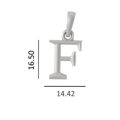 Alphabet F Pendant for Men & Women by Akshat Sapphire 92.5 Silver NP_F_8006