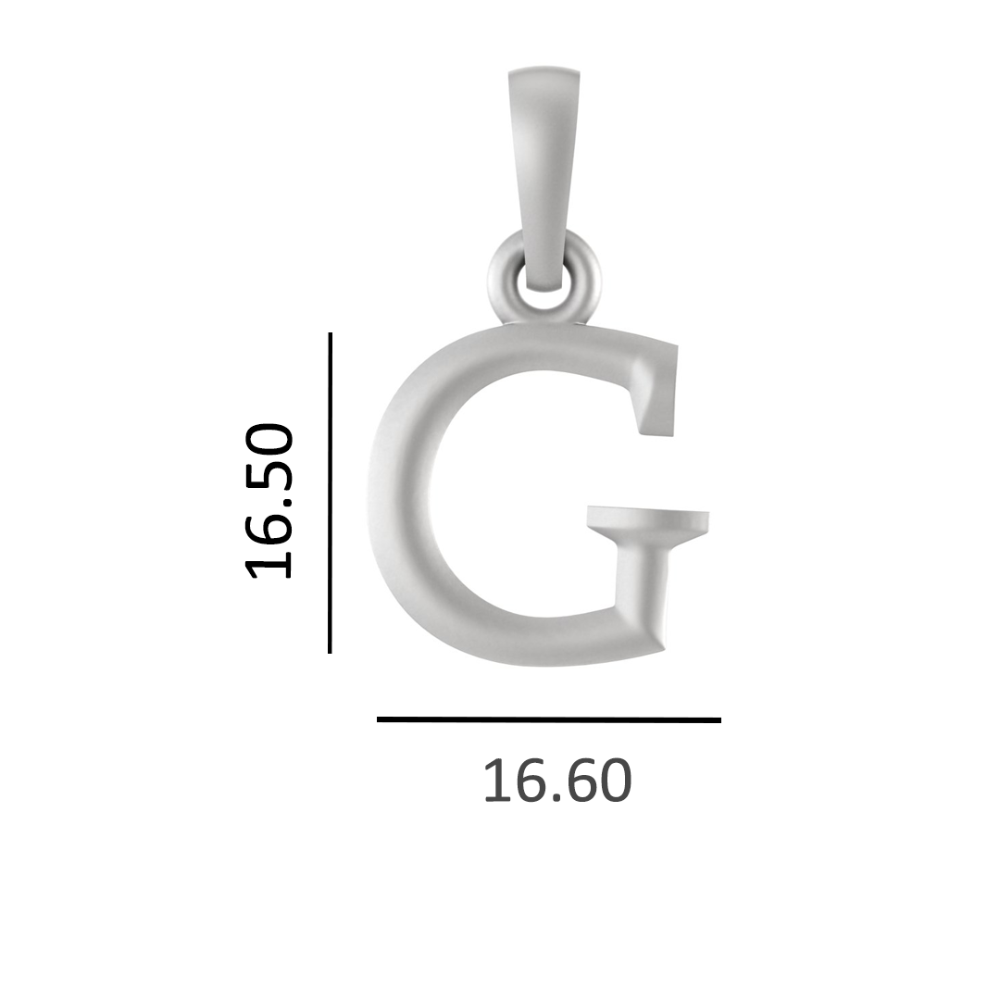 Alphabet G Pendant for Men & Women by Akshat Sapphire 92.5 Silver NP_G_8007
