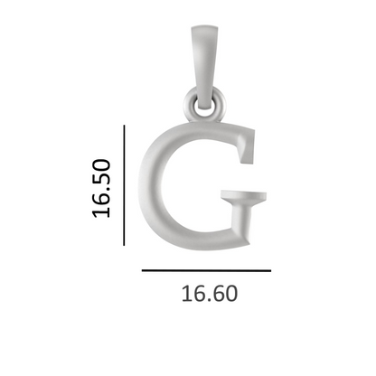 Alphabet G Pendant for Men & Women by Akshat Sapphire 92.5 Silver NP_G_8007