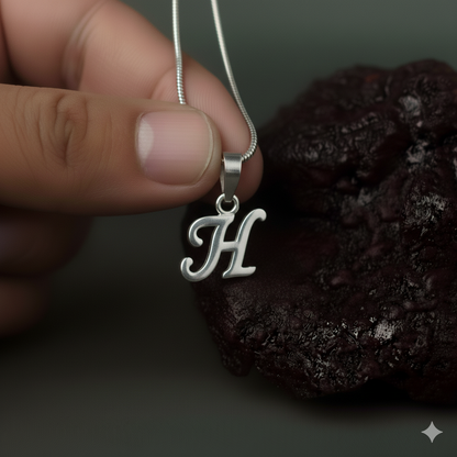 Alphabet H Pendant for Men & Women by Akshat Sapphire 92.5 Silver NP_H_8008