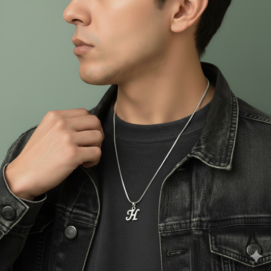 Sterling Silver (92.5% purity) precious Name pendant pure silver designer alphabet locket