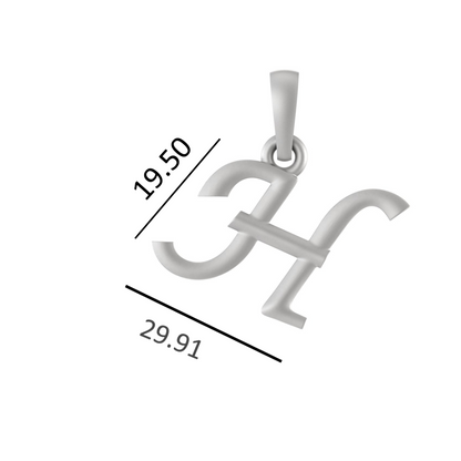 Alphabet H Pendant for Men & Women by Akshat Sapphire 92.5 Silver NP_H_8008