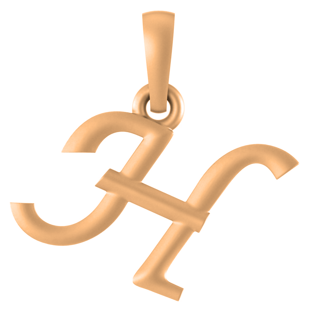 Alphabet H Pendant for Men & Women by Akshat Sapphire 22CT Gold Plated Silver 92.5 Purity NP_H_8008_Gold