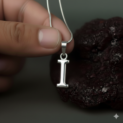 Alphabet I Pendant for Men & Women by Akshat Sapphire 92.5 Silver NP_I_8009