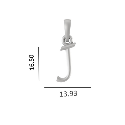 Alphabet J Pendant for Men & Women by Akshat Sapphire 92.5 Silver NP_J_8010
