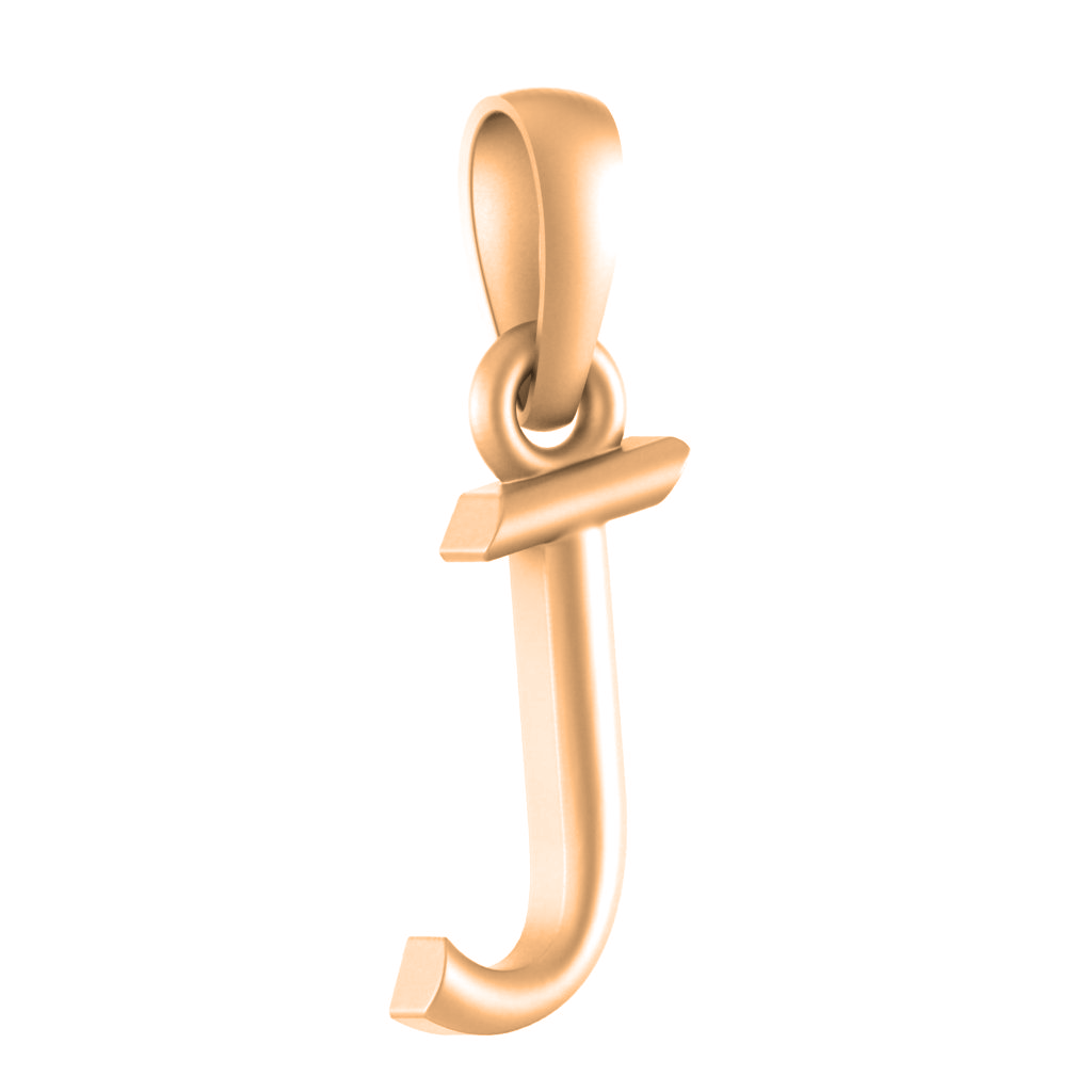 Alphabet J Pendant for Men & Women by Akshat Sapphire 22CT Gold Plated Silver 92.5 Purity NP_J_8010_Gold
