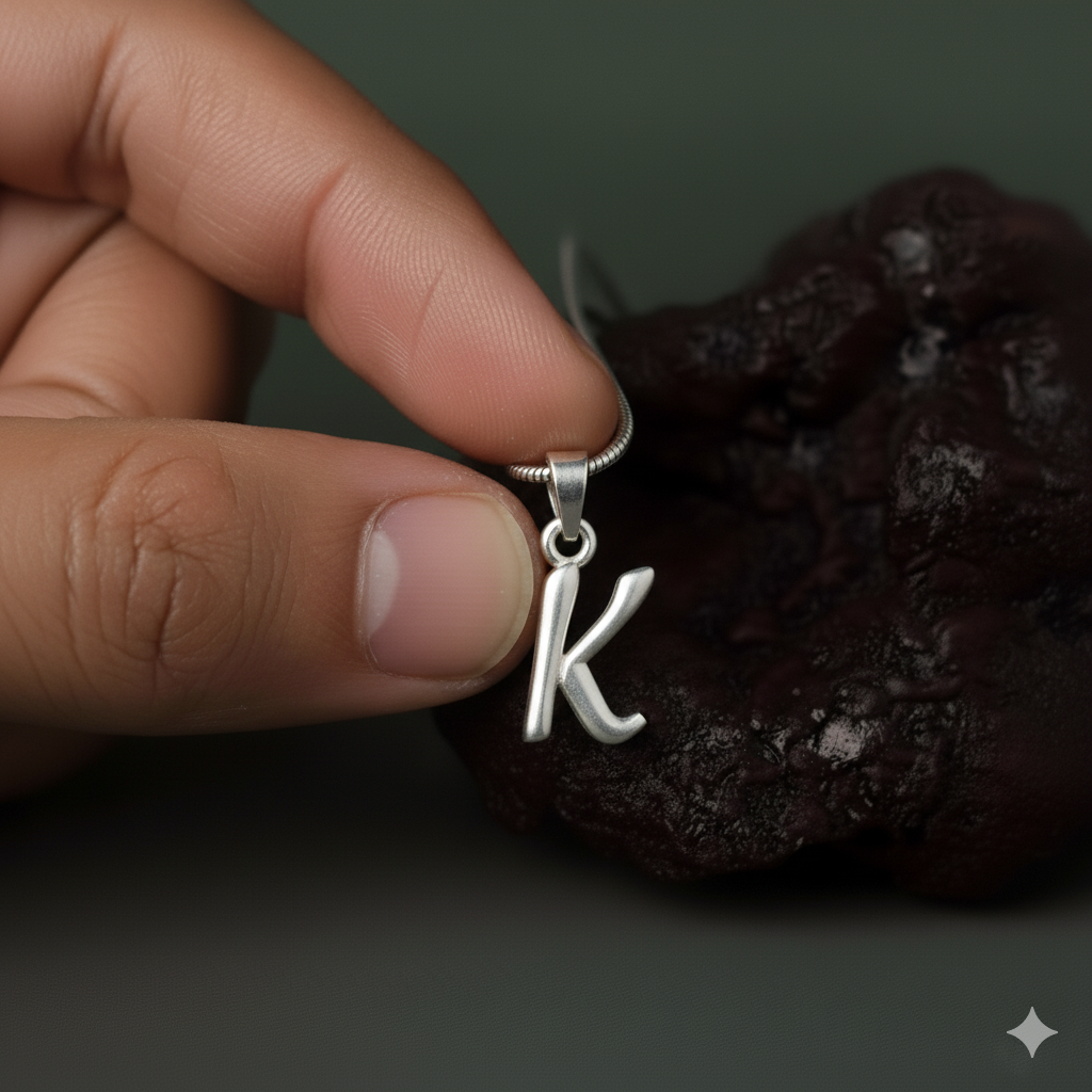 Alphabet K Pendant for Men & Women by Akshat Sapphire 92.5 Silver NP_K_8011