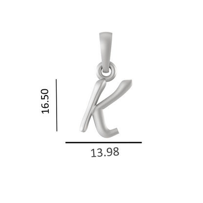 Alphabet K Pendant for Men & Women by Akshat Sapphire 92.5 Silver NP_K_8011