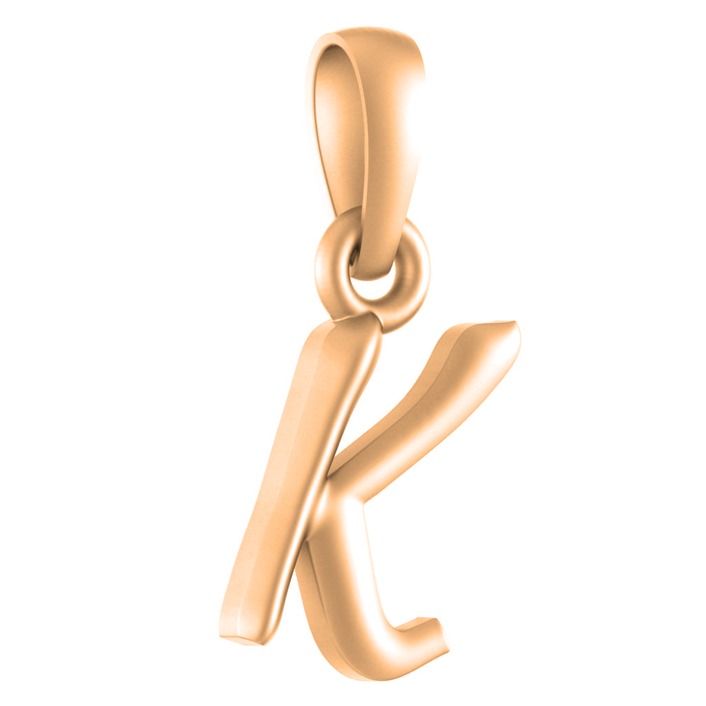 Alphabet K Pendant for Men & Women by Akshat Sapphire 22CT Gold Plated Silver 92.5 Purity NP_K_8011_Gold