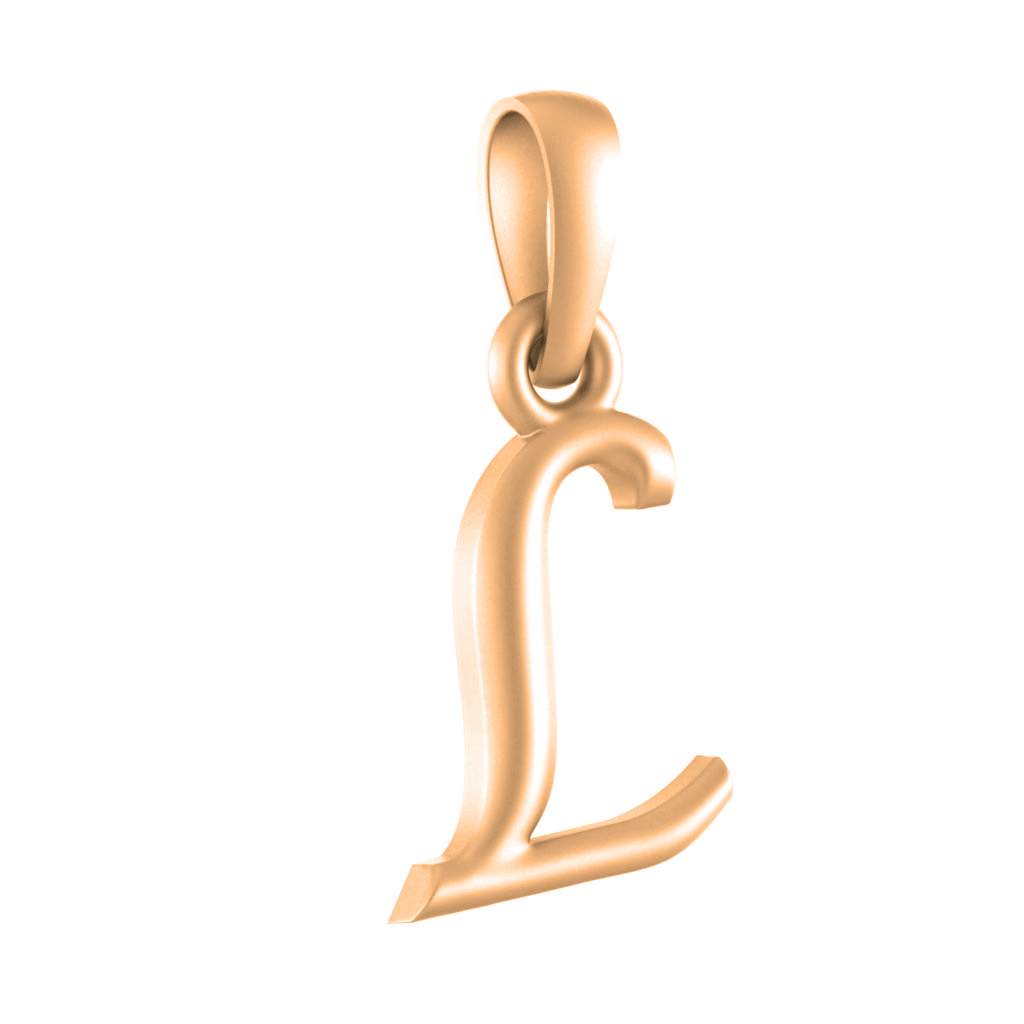 Alphabet L Pendant for Men & Women by Akshat Sapphire 22CT Gold Plated Silver 92.5 Purity NP_L_8012_Gold