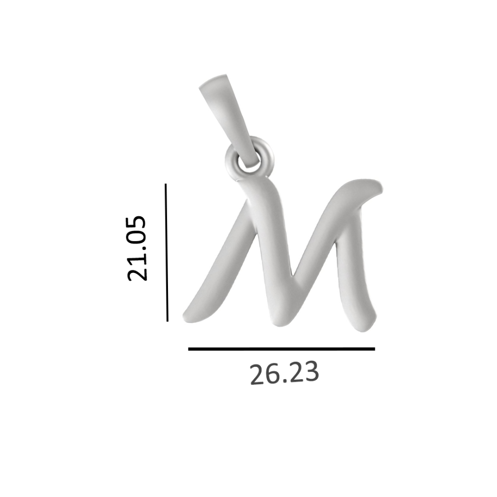 Alphabet M Pendant for Men & Women by Akshat Sapphire 92.5 Silver NP_M_8013