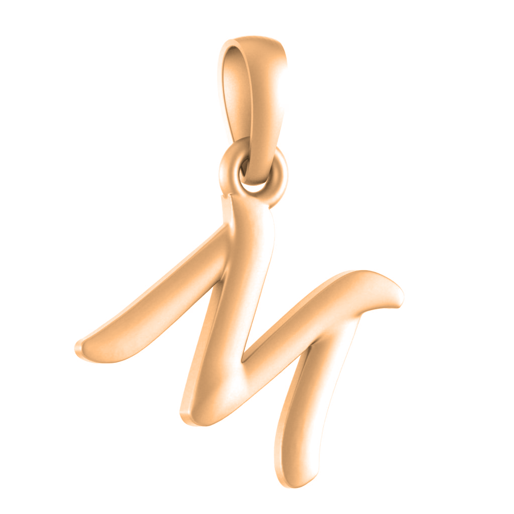 Alphabet M Pendant for Men & Women by Akshat Sapphire 22CT Gold Plated Silver 92.5 Purity NP_M_8013_Gold
