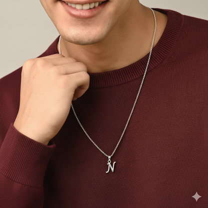 Sterling Silver (92.5% purity) precious Name pendant pure silver designer alphabet locket