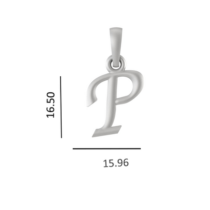 Alphabet P Pendant for Men & Women by Akshat Sapphire 92.5 Silver NP_P_8016