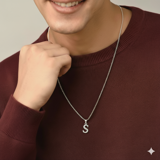 Sterling Silver (92.5% purity) precious Name pendant pure silver designer alphabet locket