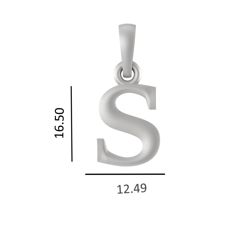 Alphabet S Pendant for Men & Women by Akshat Sapphire 92.5 Silver NP_S_8019