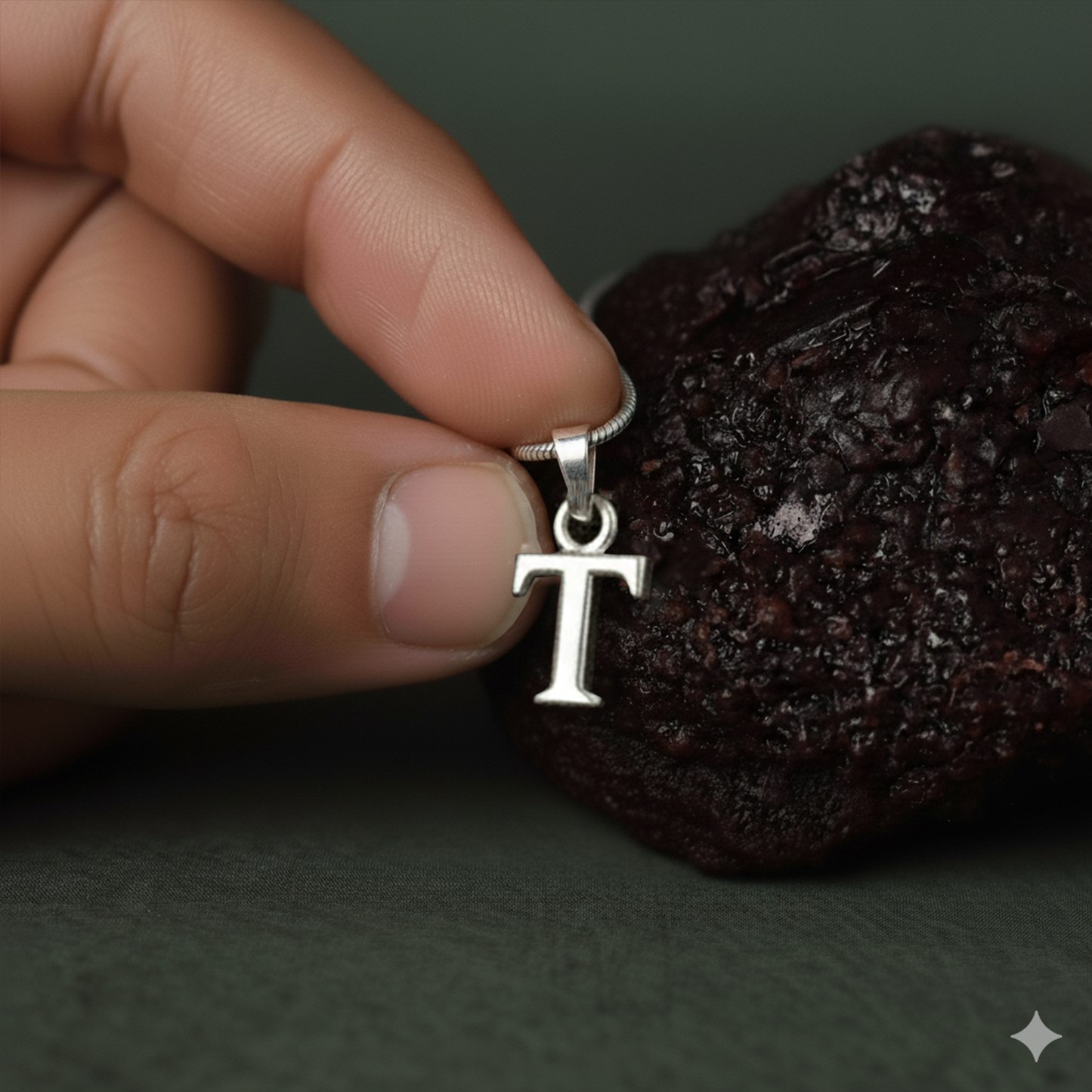 Alphabet T Pendant for Men & Women by Akshat Sapphire 92.5 Silver NP_T_8020