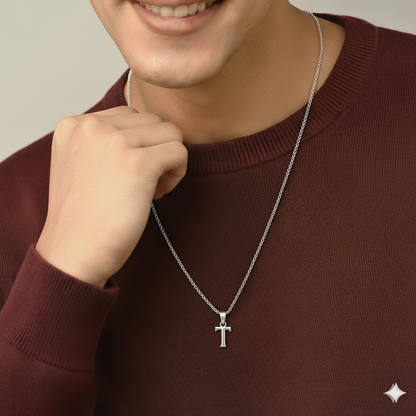 Alphabet T Pendant for Men & Women by Akshat Sapphire 92.5 Silver NP_T_8020