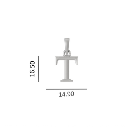 Alphabet T Pendant for Men & Women by Akshat Sapphire 92.5 Silver NP_T_8020