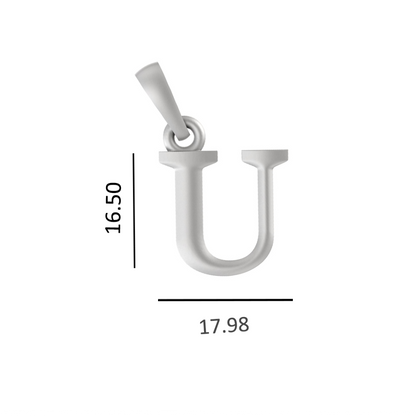 Alphabet U Pendant for Men & Women by Akshat Sapphire 92.5 Silver NP_U_8021