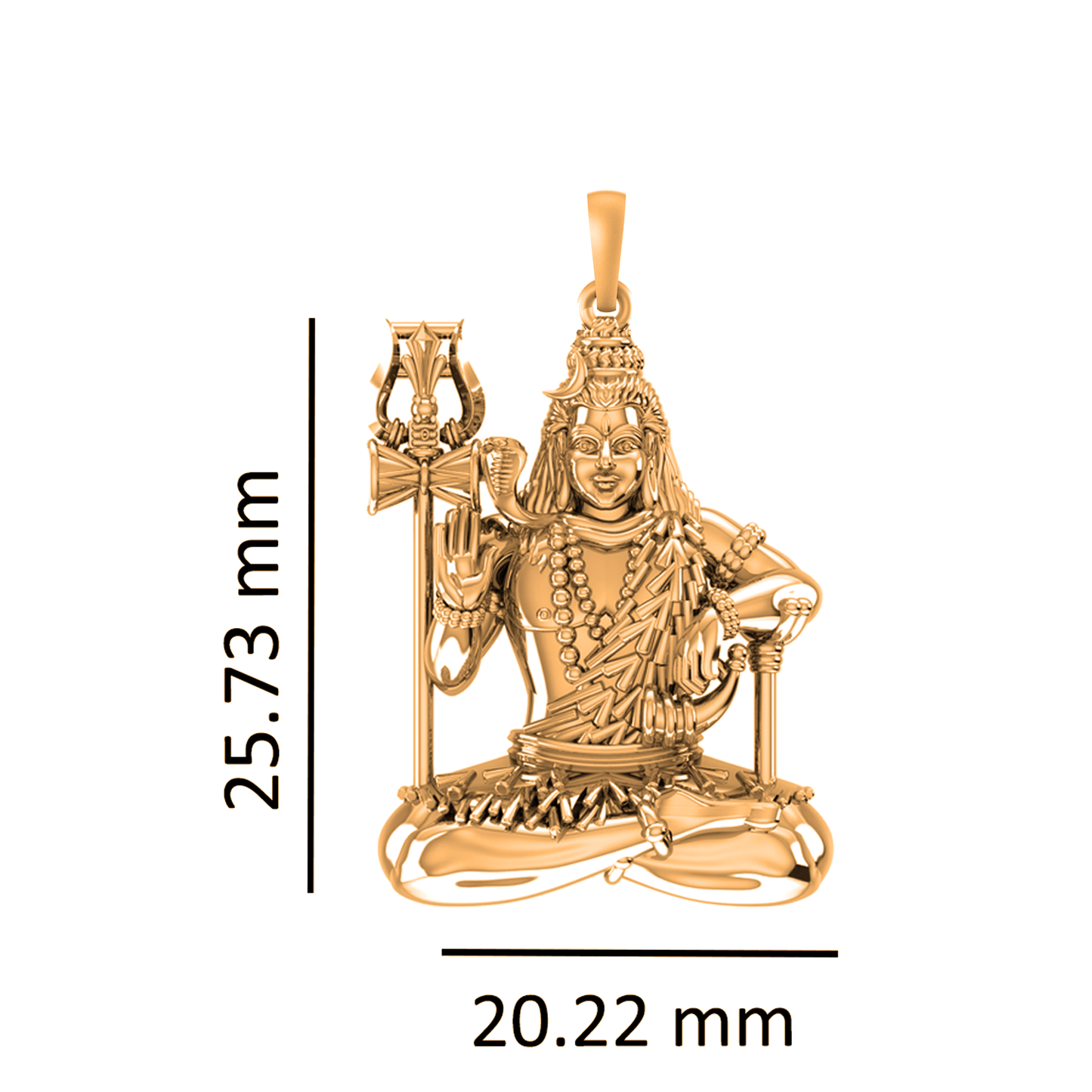 22 CT Gold Plated Silver (92.5% purity) God Shiva Pendant (Big Size) Pendant for Men and Women