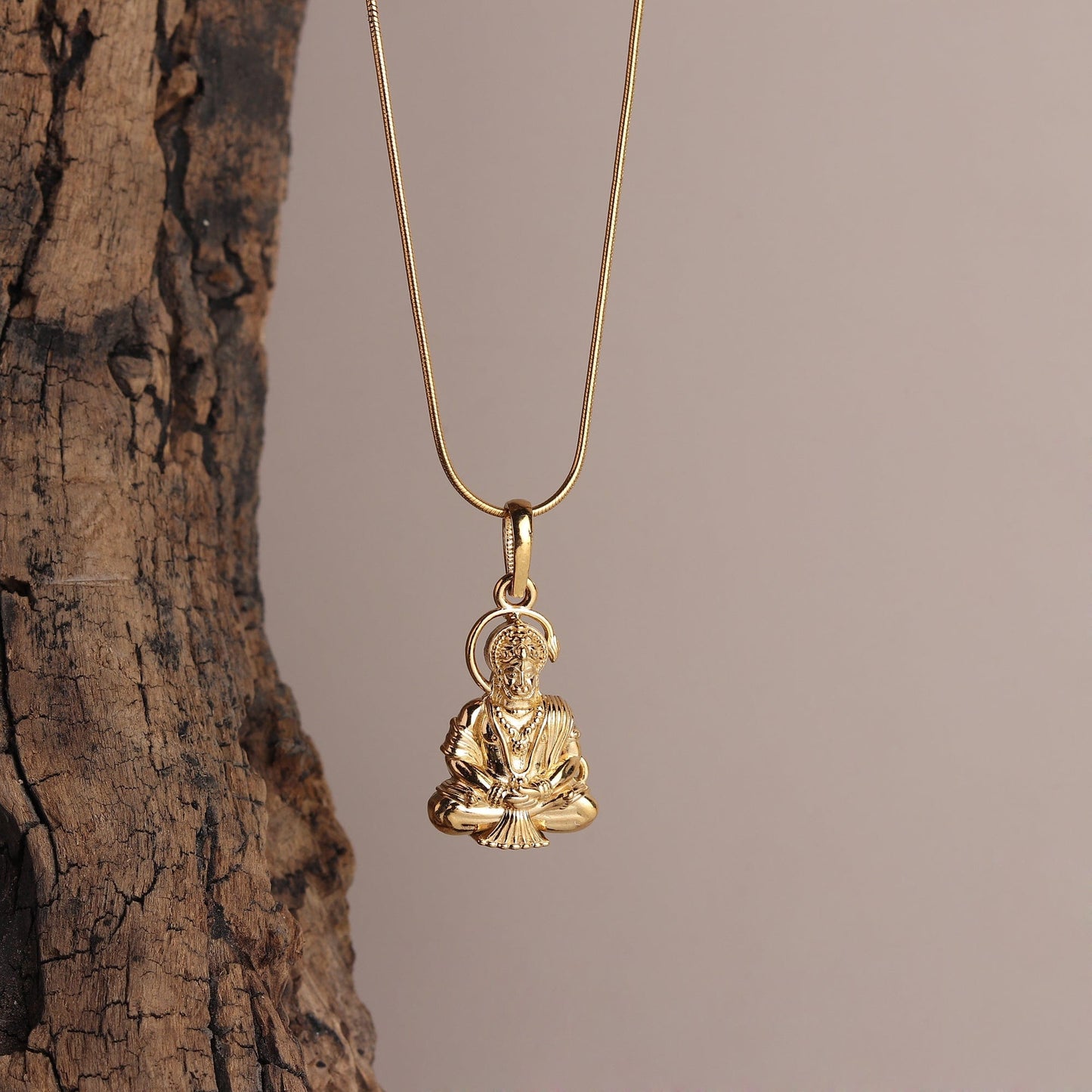 22CT Gold Plated Silver 92.5 Purity God Hanuman (Premium big size) Pendant for Men by Akshat Sapphire-PB7150_Gold