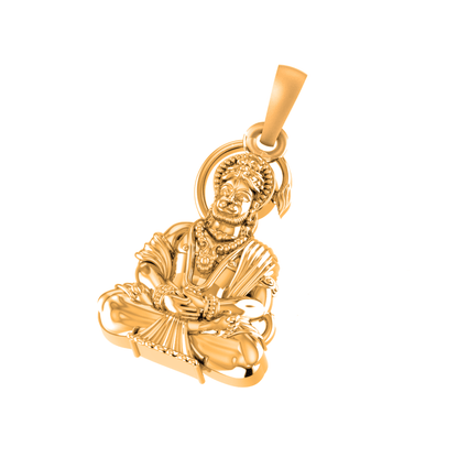 22CT Gold Plated Silver 92.5 Purity God Hanuman (Premium big size) Pendant for Men by Akshat Sapphire-PB7150_Gold