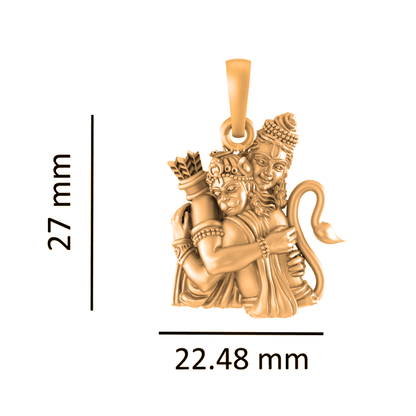 22 CT Gold Plated Silver (92.5% purity) God Hanuman  (Big Size) Pendant for Men