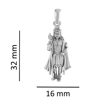 Pure Sterling Silver God Kartikeya Pendant for Men & Women by Akshat Sapphire – 92.5 Silver-PB7170