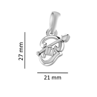 92.5% Pure Sterling Silver Spiritual OM Pendant (Big Size) for Men & Women