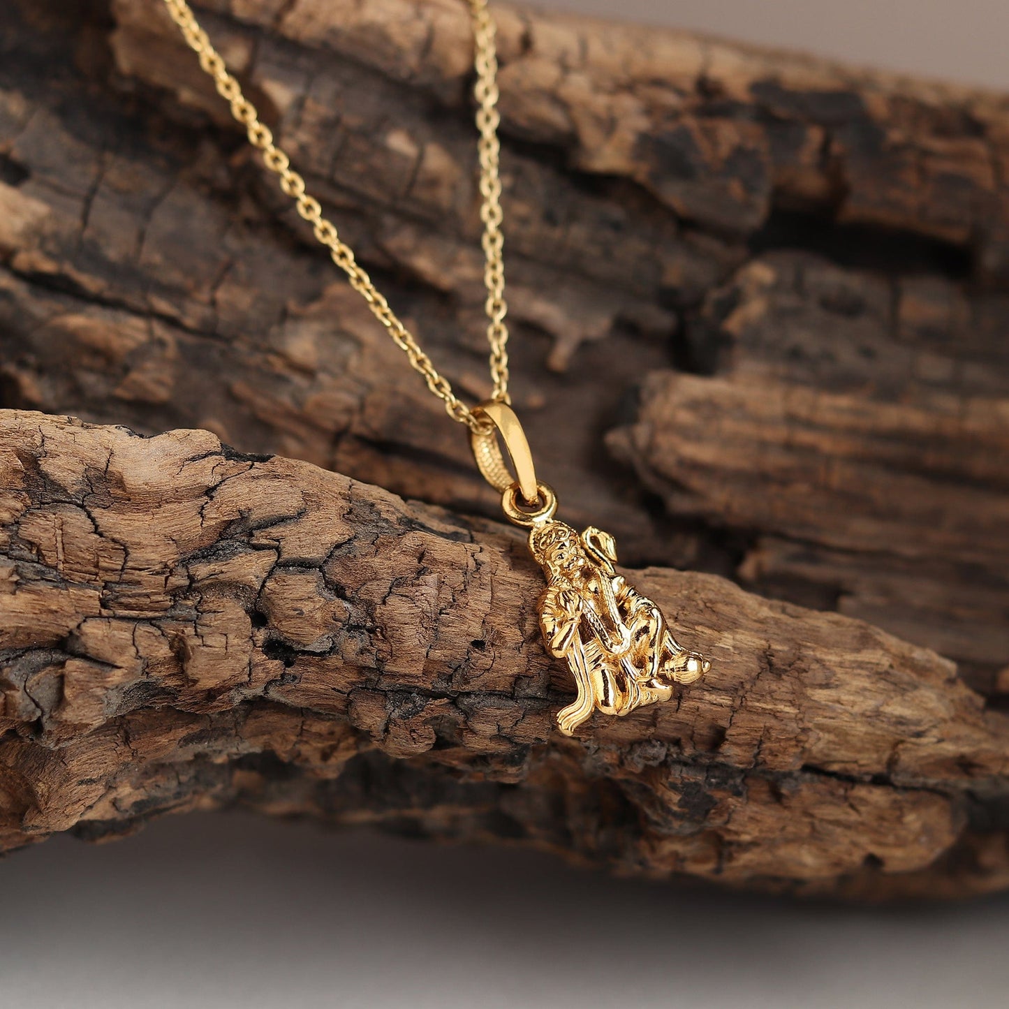 22CT Gold Plated Silver 92.5 Purity God Hanuman (Premium big size) Pendant for Men by Akshat Sapphire-PB7172_Gold